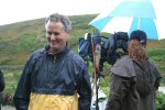 Martin Is Soaked But Remains Cheerfull