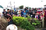 Crowd Listen To The Queens Speech