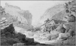 Watercolour by Samuel Prout 1783-1852 Showing An Old Mine Working With Water Wheel