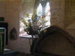 Flowers & Stained Glass Window